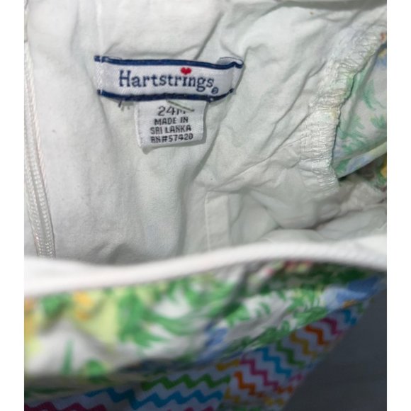 Hartstrings floral spring summer dress 24m EUC piping, bows, lined - Picture 2 of 2
